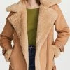 Cheap ???? Avec Les Filles Bonded Faux Shearling Biker Jacket Toffee ⭐