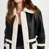 Top 10 ???? Avec Les Filles Faux Shearling Jacket Black/Cream ????