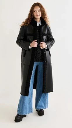 Wholesale ❤️ Apparis Tilly Reversible Faux Shearling 2 ???? Coat Noir ????