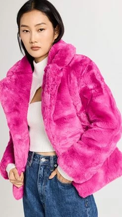 Best Pirce ⌛ Apparis Milly Faux Fur ???? Coat Confetti Pink ????