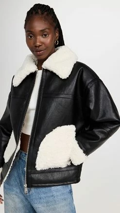 Outlet ???? Apparis Catalina Jacket Noir,Ivory ????