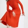 New ???? A.W.A.K.E. MODE Shoulder Cut Out Midi ???? Dress Red ????