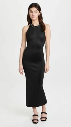 Budget ???? Alexander Wang Halter ???? Dress With Bonded Seams Black ????