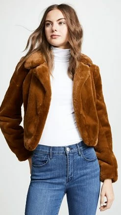 Hot Sale ???? BLANKNYC Cropped Faux Fur Jacket Milk Chocolate ⌛