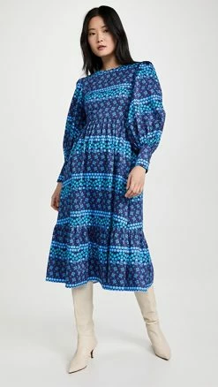 Best Pirce ✔️ Borgo De Nor Lilia ???? Dress Flower Power Navy ????