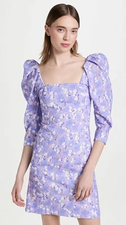 Coupon ???? BROGGER Check Organza Gisla Mini ???? Dress Purple Floral ????