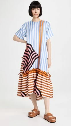 Flash Sale ???? BROGGER Lee ???? Dress Tan Multi Stripe Print ????