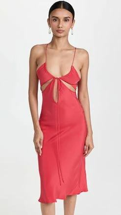 Outlet ???? Christopher Esber Triquestra Front Tie Slip ???? Dress Chilli ????