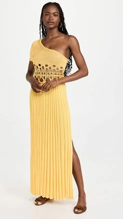 Cheap ???? Christopher Esber Crochet One Shoulder ???? Dress Saffron ????