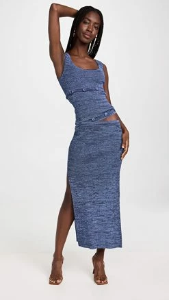 Hot Sale ???? Christopher Esber Deconstruct Tank ???? Dress Denim Marle ????