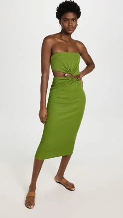Cheap ???? Christopher Esber Distort Strapless ???? Dress Vert Green ????