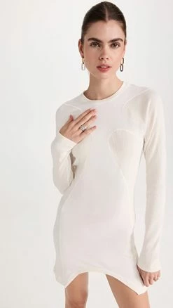 Deals ❤️ Dion Lee Rib Shift Mini ???? Dress Ivory/Natural ????