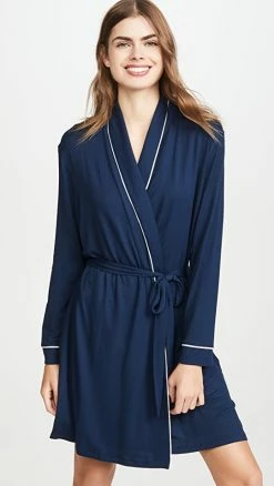 Buy ???? Eberjey Gisele Tuxedo Robe Navy ????