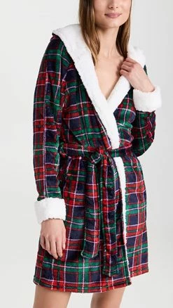 Best reviews of ???? Emerson Road Hooded Sherpa Robe Minty Plaid ????