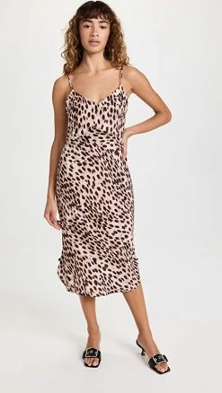 Promo ❤️ Figue Carolyne Slip ???? Dress Gold Cheetah ????