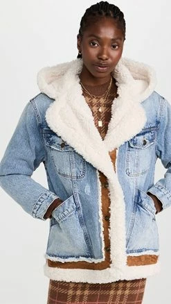 Buy ⭐ Free People Magnolia Cozy Denim Jacket At It Again ❤️
