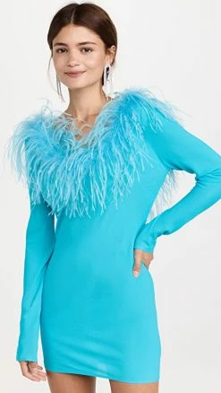 Cheapest ???? Giuseppe Di Morabito Feathered ???? Dress Bright Sky Blue ????
