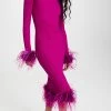 Cheapest ???? Giuseppe Di Morabito Feather Trim ???? Dress Prune ????