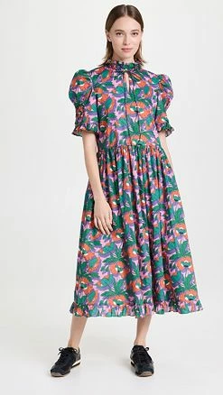 Outlet ???? HORROR VACUI Leandra ???? Dress Butterfield Poppy ????