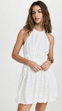 Best reviews of ???? Jonathan Simkhai Bea Gauze Halter Mini ???? Dress White ????
