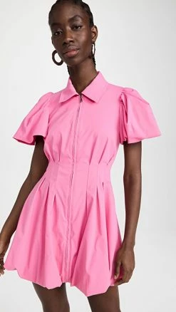 Top 10 ✔️ Jonathan Simkhai Callista Cutout Tech Puff Sleeve ???? Dress Taffy ⭐