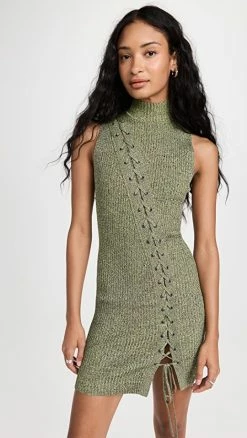 Best reviews of ???? Jonathan Simkhai Cade Marled Lace Up Turtleneck Tank Mini ???? Dress Midnight Multi ????