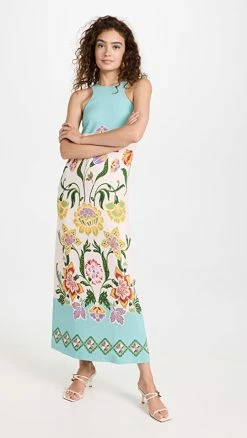 Best deal ???? La Double J Racer ???? Dress Folk Flowers Azzurro Place ⭐