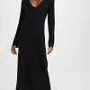Top 10 ???? Le Kasha Arizona V Neck Long Cashmere ???? Dress Black ????
