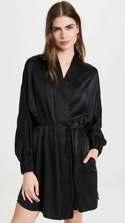 Best deal ???? Lunya Washable Silk Robe Immersed Black ????