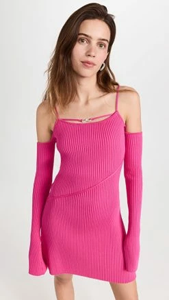Best Sale ???? MACH & MACH Mini ???? Dress With Straps & Bow Fuschia ????