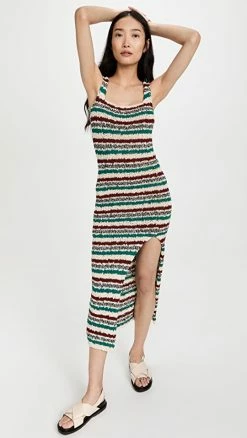 Buy ❤️ Marni Striped Sleeveless ???? Dress Raisin ????