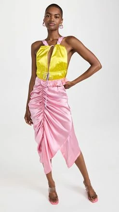 Discount ???? Preen By Thornton Bregazzi Lucas ???? Dress Yellow And Hot Pink ????