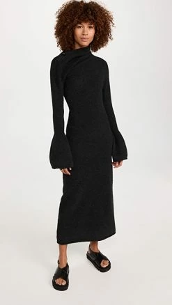Deals ???? Proenza Schouler Midweight Wool Knit ???? Dress Charcoal ⭐