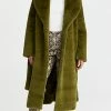 Deals ⭐ Proenza Schouler White Label Faux Fur Belted ???? Coat Olive ????