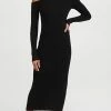 Best Sale ???? LAPOINTE One Shoulder Long Sleeve Midi ???? Dress Black ???? -Veronica Beard Shop sally300971b002 1626707005199 2 0. UX540 . QL90