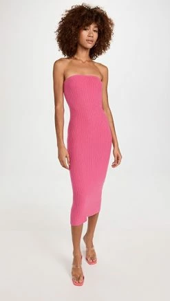 Coupon ⭐ LAPOINTE Cashmere Strapless Tube ???? Dress Magenta ????