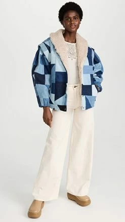 Promo ⭐ Sea Diego Denim Patched ???? Coat Multi ✨