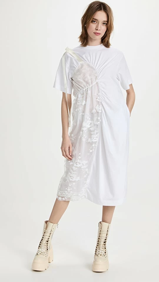 Buy ???? Simone Rocha Short Sleeve Gathered Patchwork ???? Dress White/White/Ivory ⌛ 3 Buy ???? Simone Rocha Short Sleeve Gathered Patchwork ???? Dress White/White/Ivory ⌛