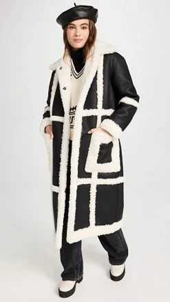 Best Sale ✨ STAND STUDIO Patrice ???? Coat Black/Off White ????