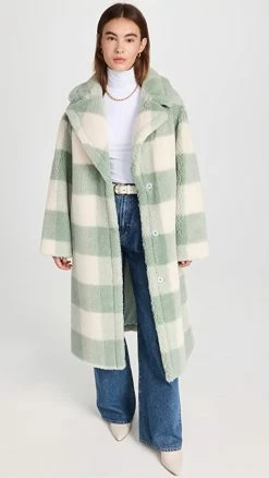 Coupon ✨ STAND STUDIO Maria ???? Coat Mint/Off White Check ⭐