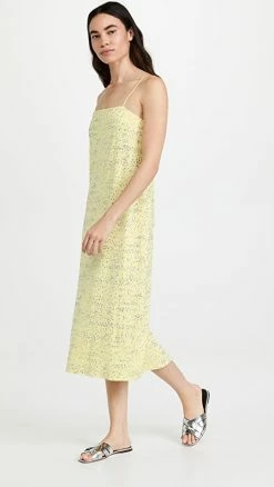 Flash Sale ???? Tibi Scintilla Jersey Slip ???? Dress Canary Yellow ????