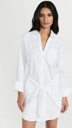 Best Sale ???? Veronica Beard ROANOKE ???? SHIRTDRESS White ????