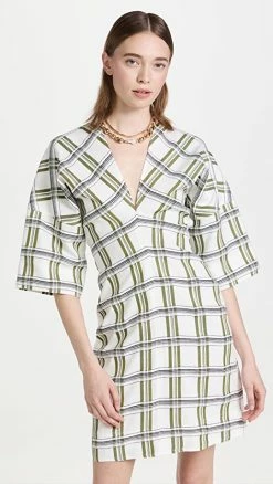 Brand new ???? Victoria Beckham Deep V ???? Dress Off White/Navy/Khaki ????