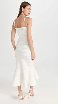Budget ???? Victoria Beckham Scalloped Strap Flare ???? Dress White ???? -Veronica Beard Shop vbedb301861c925 1657828040373 2 0. UX540 . QL90