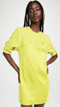 Best Sale ???? Victoria Beckham T-Shirt Mini ???? Dress Lime ????