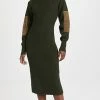 Wholesale ⌛ Victoria Beckham Polo Neck Jumper ???? Dress Khaki/Olive ❤️